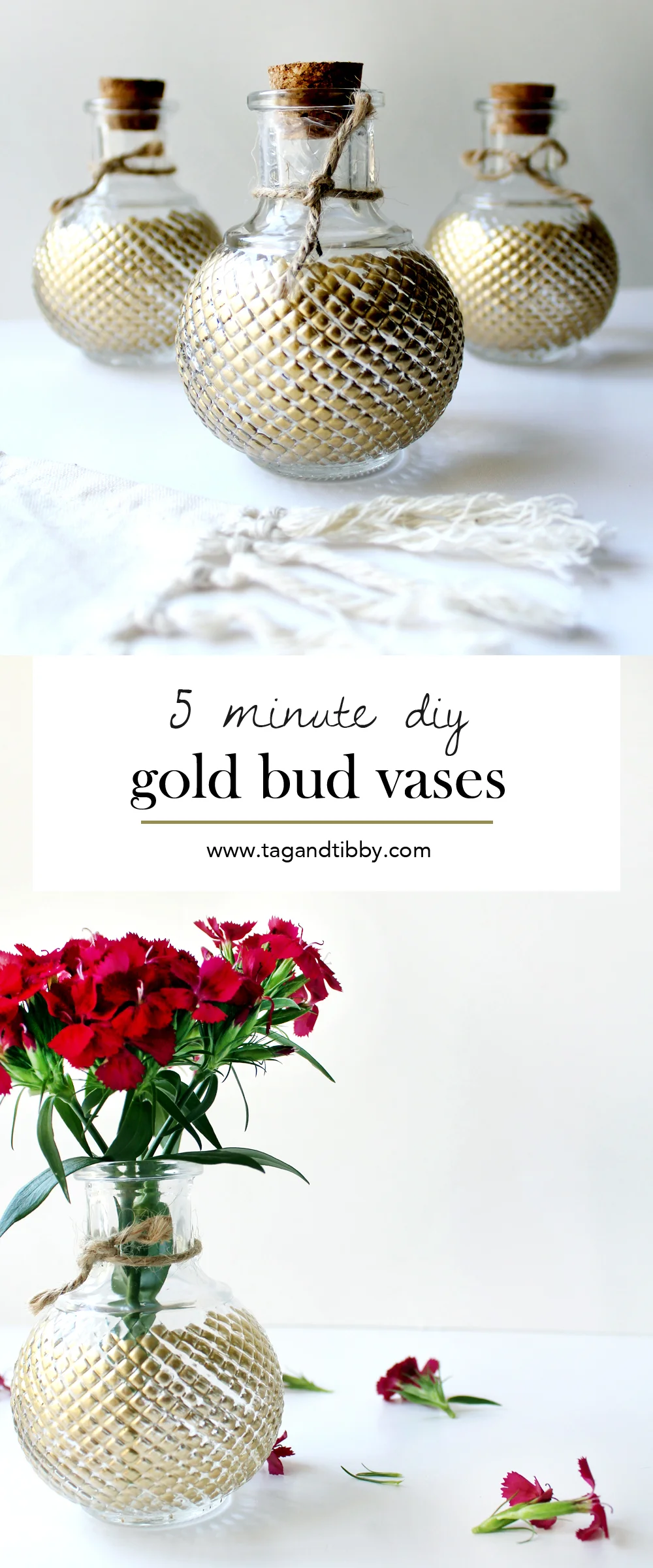 Flowers In A Vase 10 minute gold leaf bud vase — Tag & Tibby Design